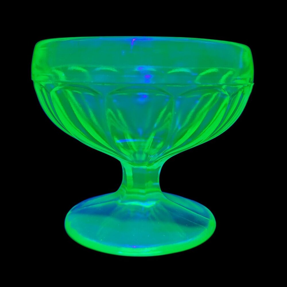 Vintage Uranium Depression Glass Decorative Cocktail Glass